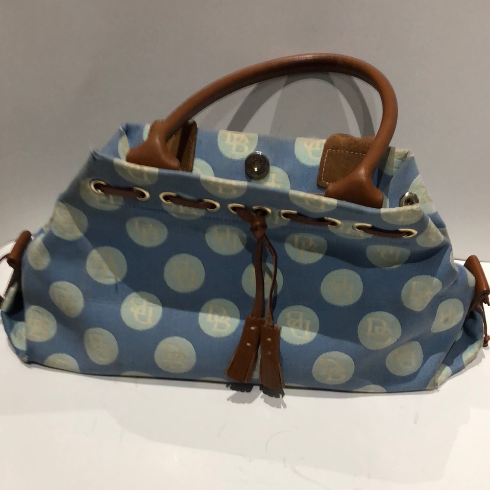 Dooney and Bourke blue canvas and leather handbag
